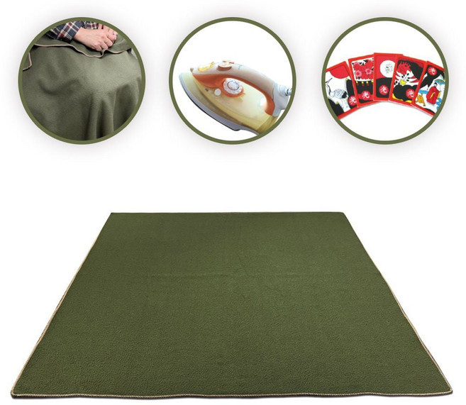 다용도 군용 모포 휴대 담요 고스톱 화투 다림질 캠핑 화투판 윷놀이 다리미판 차량 낚시, 카키(초록), 1개