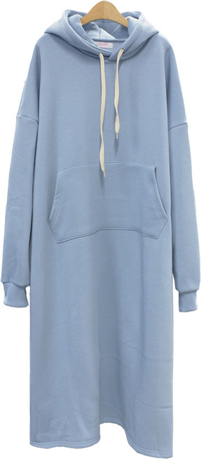 민트위니 여성용 롱기모후드원피스 오버핏 빅사이즈 겨울 후드 포켓