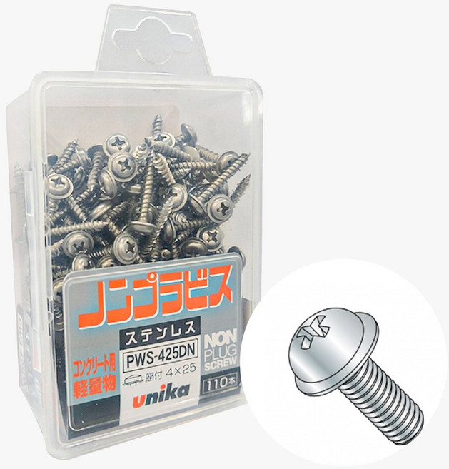 와셔머리 스텐 유니카 논프라피스 PWS-425 PWS-432 논플러그, 4x32, 1개