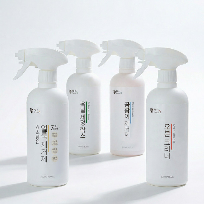 올인원 홈케어 입주 청소 집들이 선물 세트 얼룩제거제+곰팡이제거제+욕실세정락스+오븐클리너, 1개