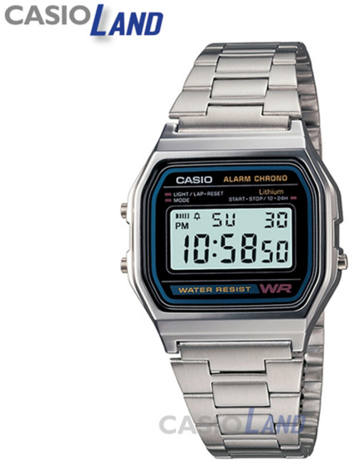카시오 디지털 쿼츠 메탈시계 A158WA-1DF