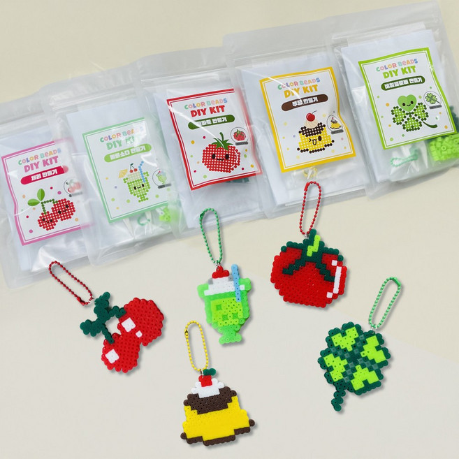 홈블리스마켓 컬러비즈 DIY 만들기 키트, 1개, 체리