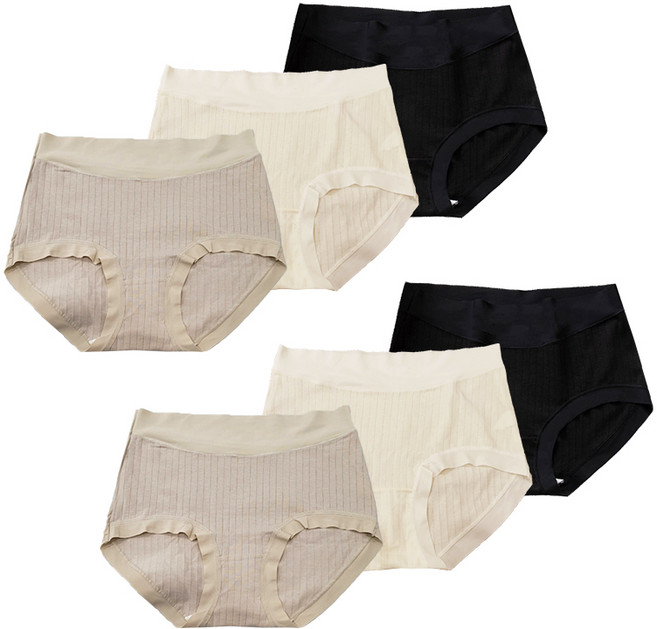 cikicoco 고탄력 면 스판 여성 팬티 6종 세트