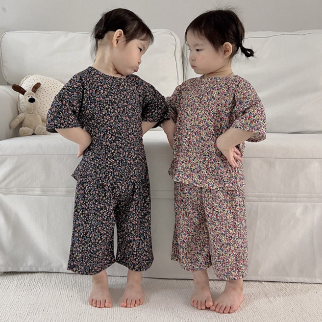 아이스토리키즈 여름봄아기유아아동 플리츠나염지 7부상하세트