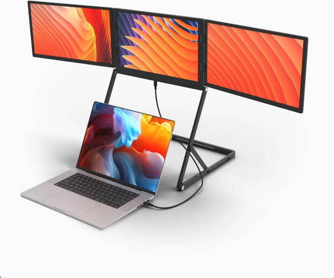 노트북 보조 모니터 멀티 듀얼 트리플 포터블 휴대용, 15.6inch, 노트북 트리플 모니터, 1cm