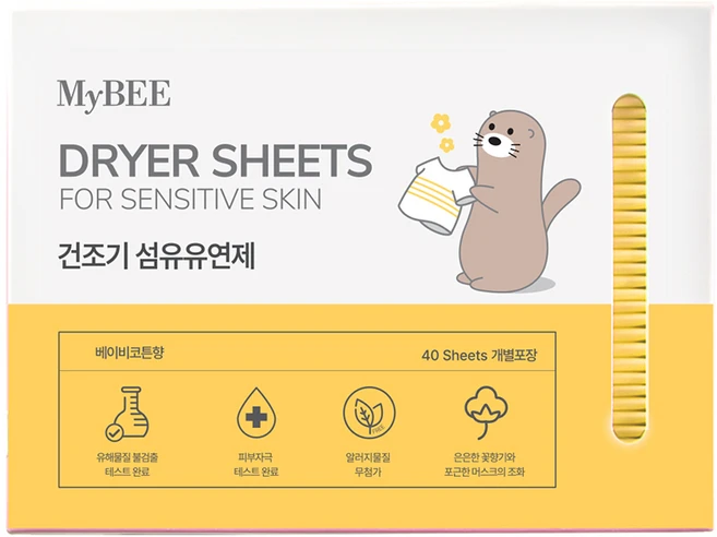 마이비 피부에순한 건조기시트 섬유유연제 베이비코튼향, 1세트, 40개입 - 쿠팡