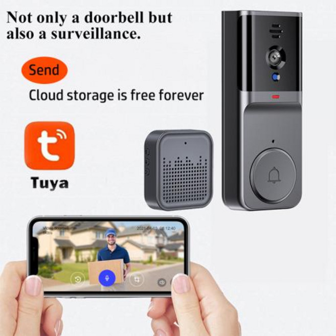 현관 비디오 인터폰 초인종 카메라 스마트 도어벨 홈 인터콤 무선 지원 APP 원격 활성 웨이크 업 뷰 아파트 보호, M16-Tuya