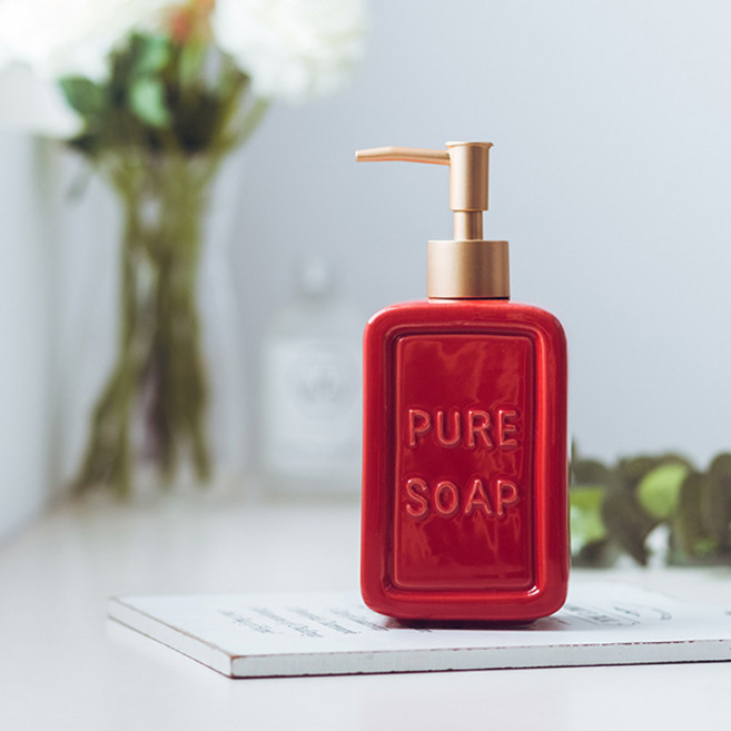 마츠리센 세라믹 욕실 디스펜서, 레드, 1개