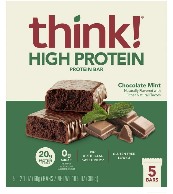 띵크 하이 프로틴 바 초콜릿 민트 5개입, 1개, 300g - 쿠팡