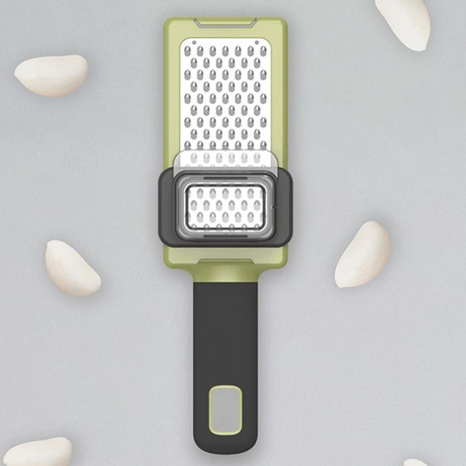 센스라벨 슬라이서 강판 그레이터 간편 마늘다지기 이유식, 1개, 블랙그린