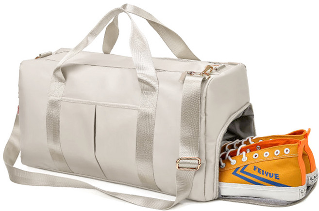 스포츠 더플백 신발보관 칸막이 헬스운동가방 숄더백 컬러5종, 아이보리, 1개