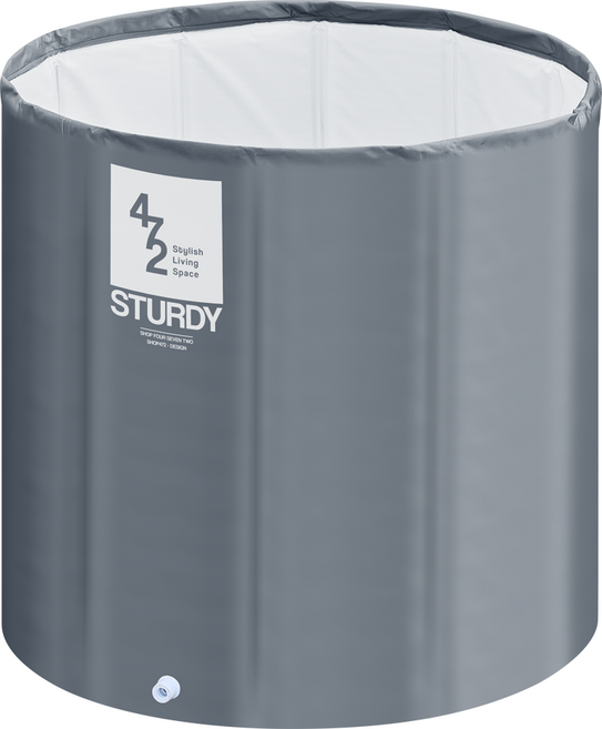 샵472 강화 패널 접이식 욕조 이동식 간이 원터치, 1개, 라이트 그레이