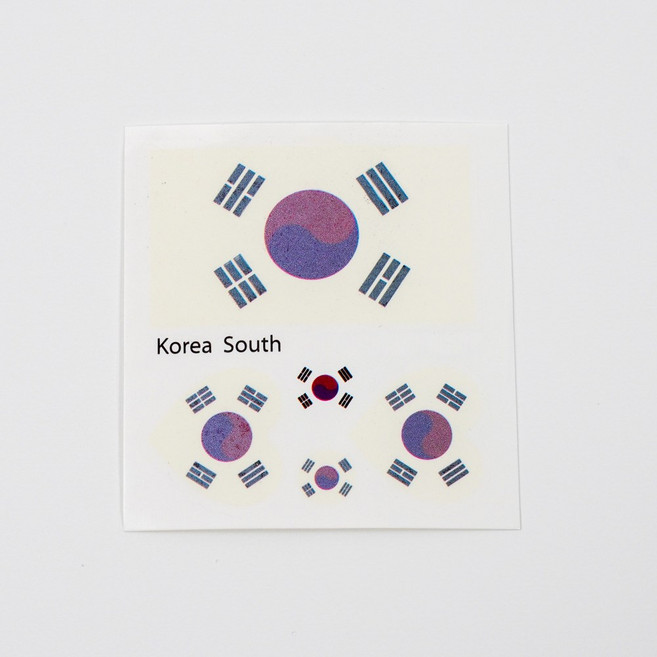 단체 응원 나라 국가 국기 팔뚝 얼굴 페이스 타투 문신 헤나 스티커 인싸템 대한민국 한국
