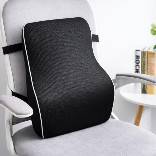 올바른닥터 슬로우케어 허리쿠션pro 차량용 사무실용 등받이쿠션, 1개, 블랙