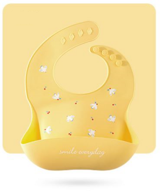 아기 턱받이 실리콘 방수 자기주도 이유식 어린이집 코니 더마더 특허 침받이 무쉬, A타입-노랑새, 1개
