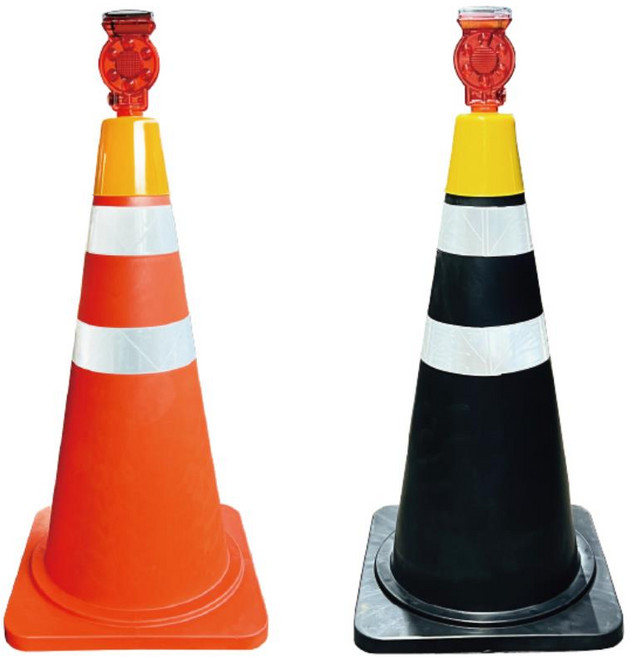 라바콘용 태양광 충전 도로통제 LED 점멸 경고등 차량경광등, 1개