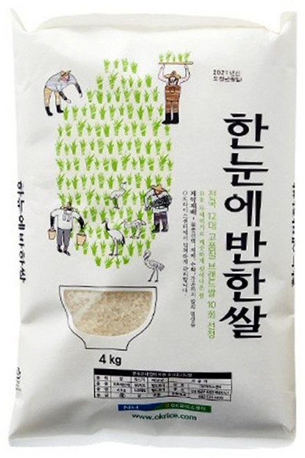 한눈에반한쌀, 4kg, 1개, 특등급