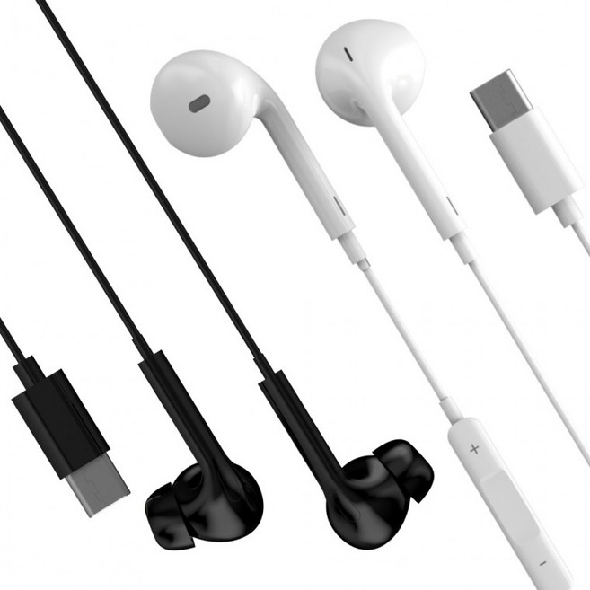 오픈형 커널형 C타입이어폰 C타입이어폰 유선이어폰 삼성 갤럭시 아이폰15 16 호환가능 스마트폰 이어폰, 상세페이지 참조, 옵션1.오픈형 C타입이어폰_블랙