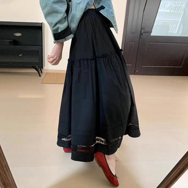 K11-3 구핀드 빅사이즈여성의류 레이스 포인트 롱스커트 L~4XL