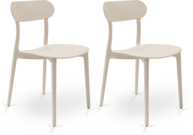 메이체어 인테리어 파스텔 카페 디자인 의자, 크림, 2개