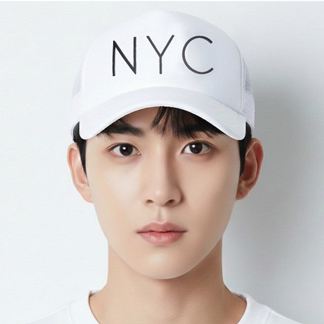 베이직엠 남성 여성 메쉬캡 5각 심플 NYC