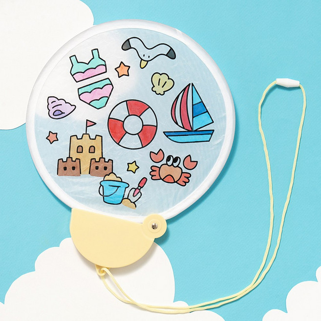 부채만들기 도안부채 포켓부채 원터치, 아이스크림10개