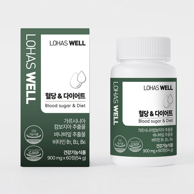 로하스웰 혈당 다이어트 식후 혈당 억제 바나바잎 코로솔산, 1개, 60정