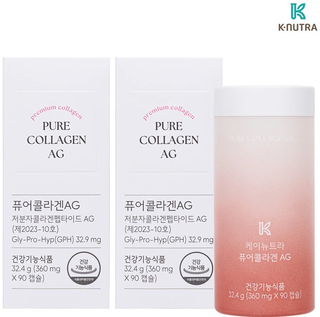 케이뉴트라 퓨어 콜라겐AG 32.4g, 2개, 90정 - 쿠팡
