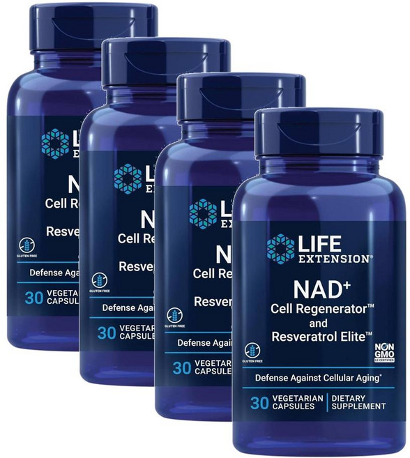 라이프익스텐션 NAD Cell Regenerator 300mg 30베지캡슐 2개 NIAGEN 니코틴산아미드 니아겐 니코틴아마이드 리보사이드, 30정, 4개