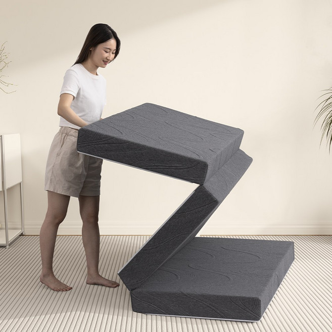 모모홈 200X110X8CM 3단 접이식 메모리폼 매트리스 휴대용 캠핑/여행용 + 가정/스튜디오 고탄력 편안한 수면 매트리스