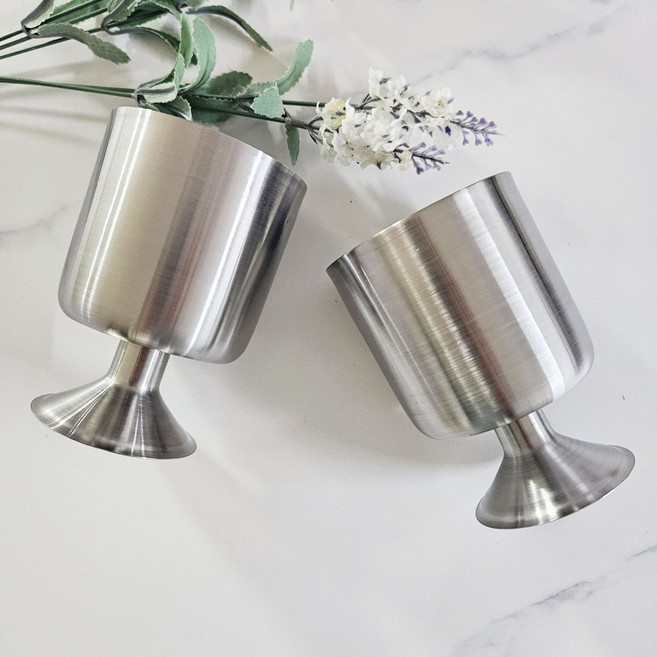 온리원 이중 고블렛잔 1+1 국산 캠핑 감성 스텐 304 맥주 음료 와인잔 컵 리온스텐, 1개, 샤틴