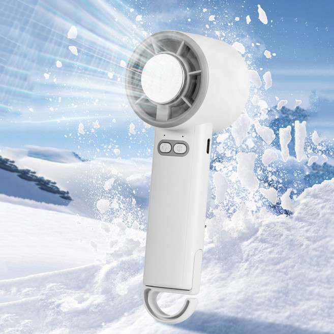 급속 냉각 에어컨 손선풍기 휴대용 냉각 에어컨 선풍기 5단계 풍속 조절, 화이트, FS-F7