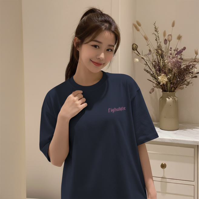 데일로엔 여성 여름 오버핏 레터링 반팔 이너 데일리 티셔츠