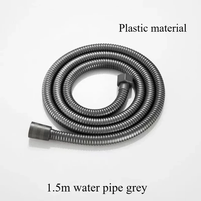블랙 5 모드 샤워 조정 고압 물 절약 마사지 욕실 액세서리, 08 1.5m grey pipe