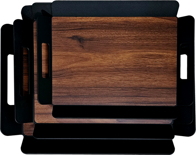 마더쿡 업소용 논슬립 사각 우드 쟁반 식당 카페 서빙 트레이, 카페쟁반(손잡이) 대