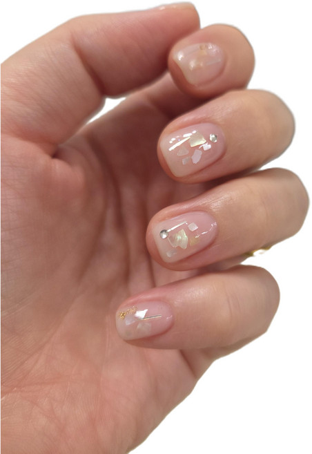 자개 자게 천연 자개가루 자개조각 (조각 크기 3mm), 1개, 살구