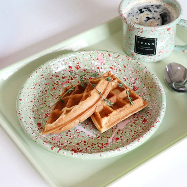 [본에나멜웨어] 아일랜드 브리즈 법랑 플레이트 (2 size), 머스캣 그린, 1개