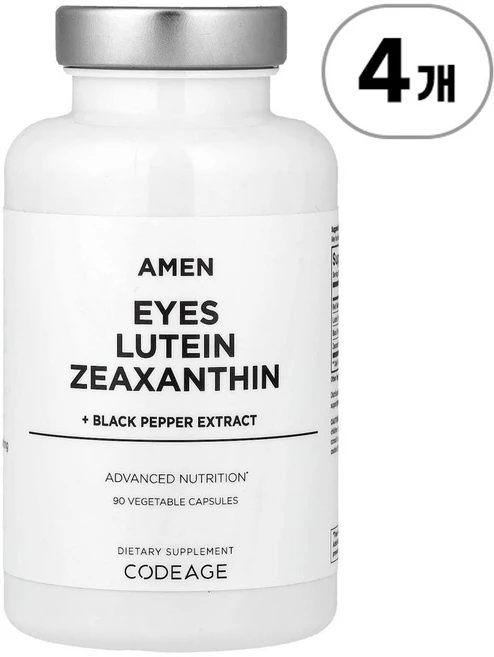 코드에이지 에이멘 아이즈 루테인 제아잔틴 Codeage Amen Eyes Lutein Zeaxanthin 90정, 4개 - 쿠팡