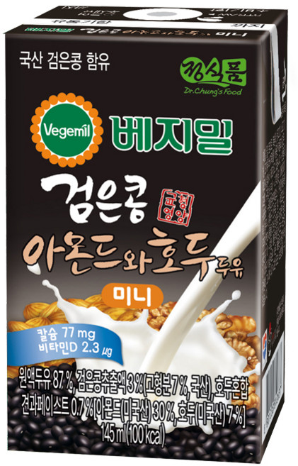 (미니) 베지밀 검은콩과 아몬드호두 145ml, 72개