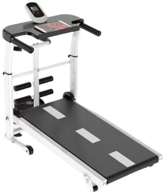 多功能跑步機 3檔坡道調節 折疊收納 300斤載重, 白色, 頂配款-跑步機