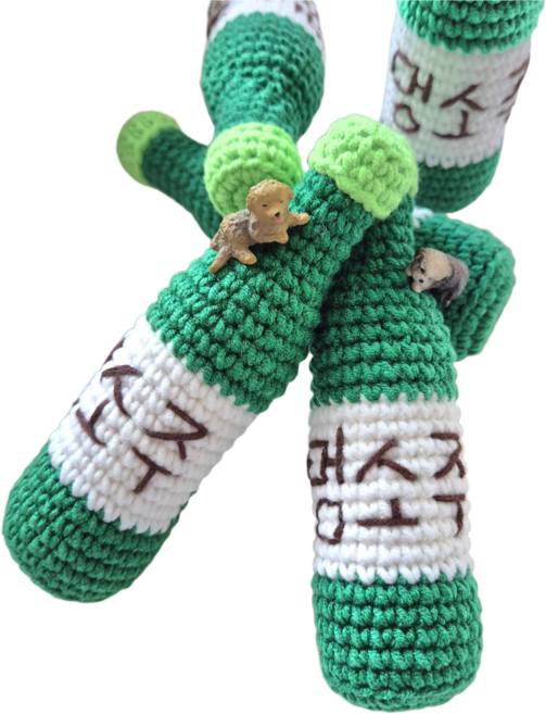 강아지 장난감 핸드메이드 멍소주 노즈워크 뜨개 소주병, 1개, One Color