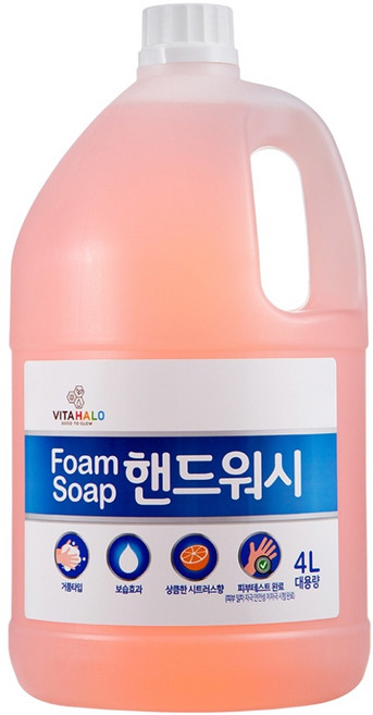 VITAHALO 泡泡洗手慕斯大容量補充瓶 葡萄柚, 4L, 1桶