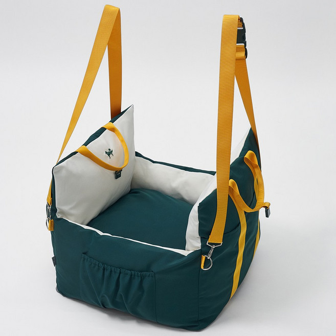 슈퍼펫 강아지 이동가방 차량용 세이프쉴드 카시트, 1개, 카키