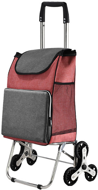 折疊 購物車 爬梯輪, 西瓜紅, 1個