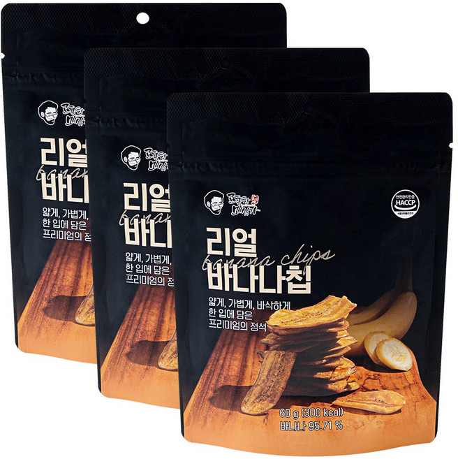 고독한미식가 프리미엄 리얼바나나칩 세로형 슬라이스 바나나, 3개, 60g