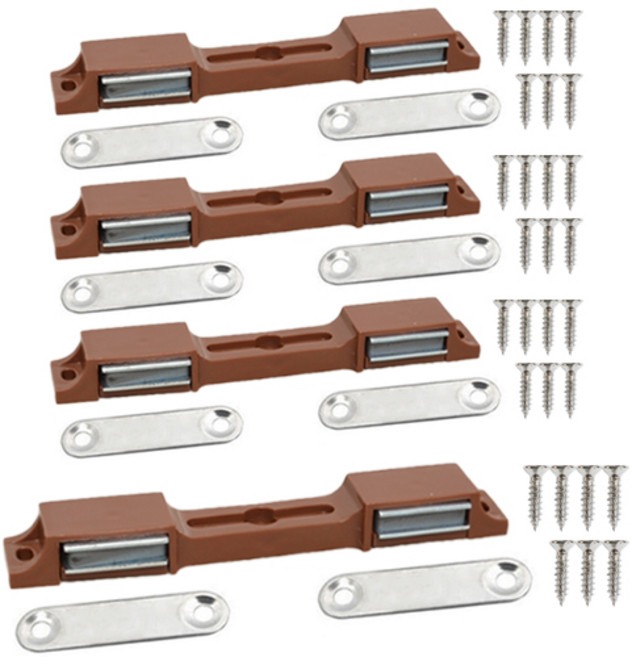 선반나라 쌍자석 빠찌링 경첩 밤색, 4개