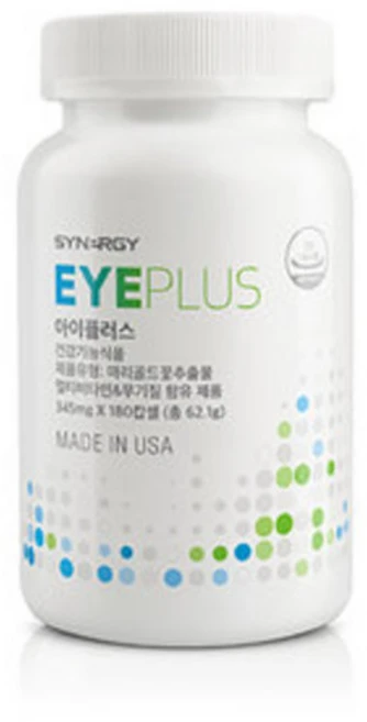 시너지 아이플러스 345mg 180캡슐, 1개 - 쿠팡