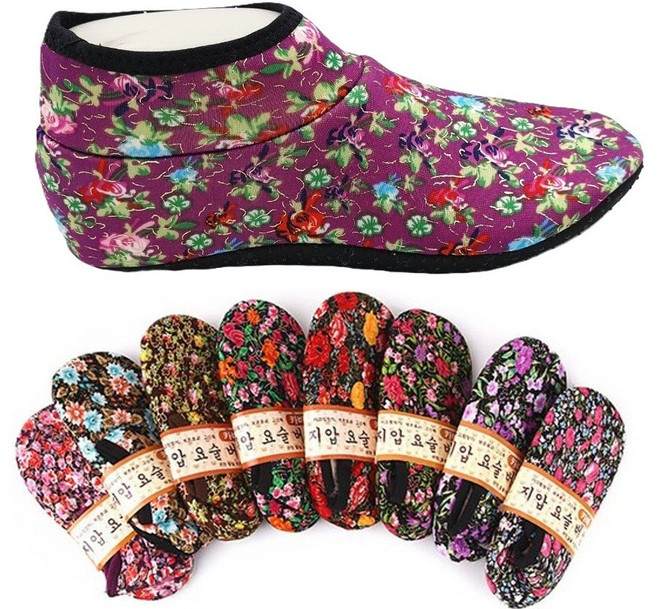 VIC 전통요술버선 미끄럼방지 발목카바형 3켤레 할머니 어머니 복지관 노인정 경로당 겨울덧신 어르신선물