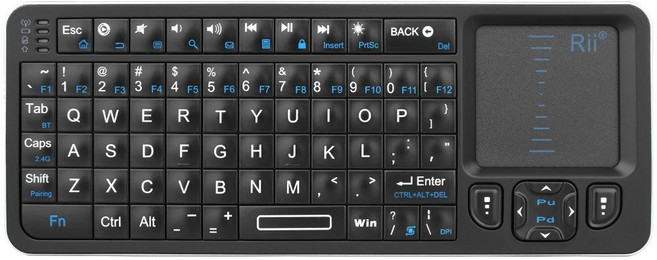 터치패드 휴대용 키보드 매직 패드 탭 Rii K06 미니 블루투스 무선 백라이트 2.4GHz IR 학습 포함 안드로이드 TV 박스 맥 노트북 윈도우, English