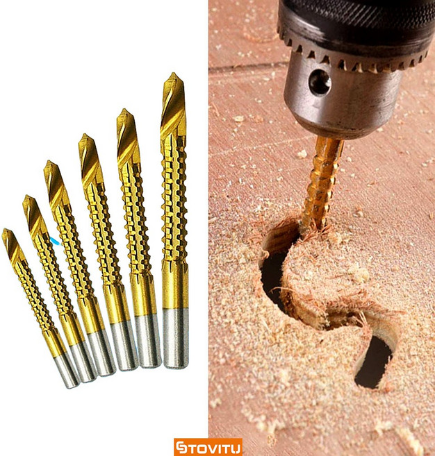 톱 드릴비트 금속 나무 플라스틱 홈 가공 전동 드릴 6pcs 세트, 1세트